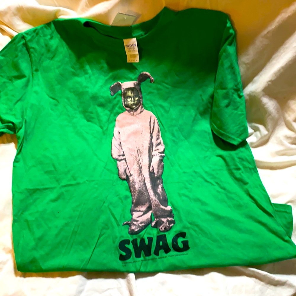 NWT A Christmas story SWAG bunny costume  t-shirt. Large